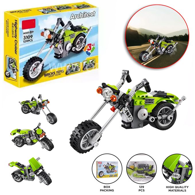 🆔 39 - 3-in-1 Architect Highway Cruiser Building Block Toy Set (Model-3109) . . . . . . . . . . . . . . . . . . . . . . . . . . . . . . . . . . . . . . . . . . . . . . . . . . . . . . . . . . . . . . . . . . . . . . . . . . . . . . . . 🔴#Tags, (Creative Highway Cruiser Block Kit, Educational DIY Construction Set, Kids Motor Skills Development Toy, ABS Plastic Assembly Blocks, Multicolor 3-in-1 Building Model)
