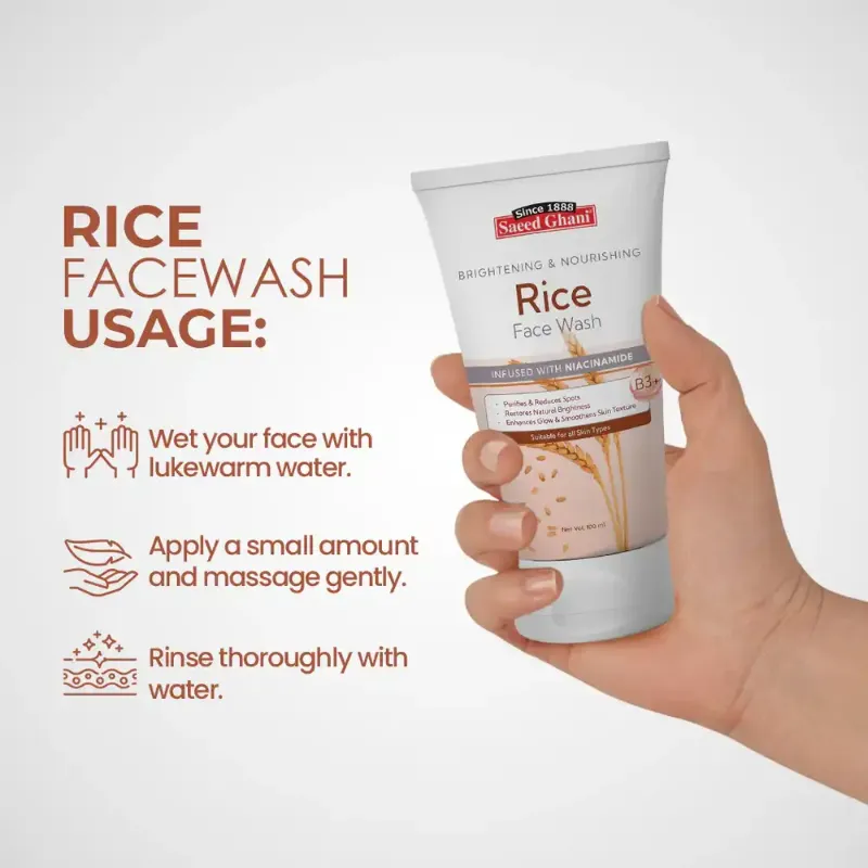 🆔 49 - Saeed Ghani - Brightening & Nourishing Rice Face Wash 100ml . . . . . . . . . . . . . . . . . . . . . . . . . . . . . . . . . . . . . . . . . . . . . . . . . . . . . . . . . . . . . . . . . . . . . . . . . . . . . . . . 🔴#Tags, (Rice Extract Face Wash, Niacinamide Skin Cleanser, Vitamin E Hydrating Wash, Gentle Daily Face Cleanser, Brightening Facial Cleanser)