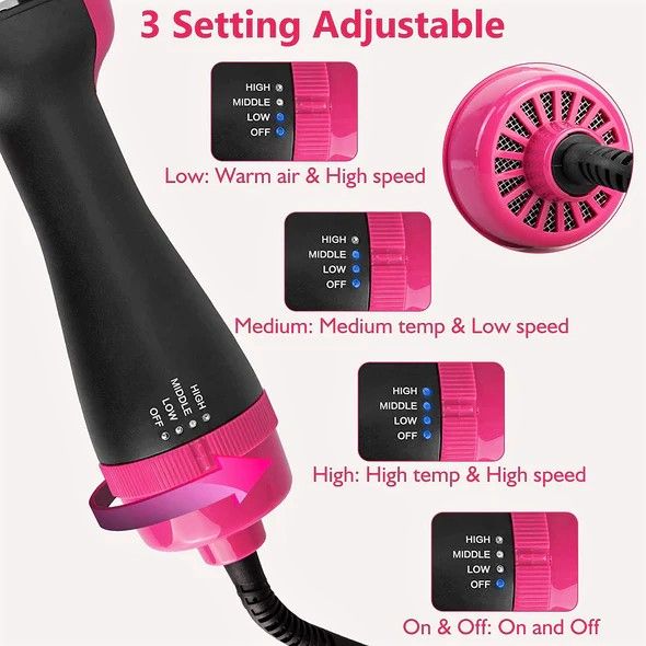 🆔 33 - One-Step Blow Hair Dryer & Volumizer Hot Air Brush 3 in 1 Hair Styler . . . . . . . . . . . . . . . . . . . . . . . . . . . . . . . . . . . . . . . . . . . . . . . . . . . . . . . . . . . . . . . . . . . . . . . . . . . . . . . . 🔴#Tags, (Hot Air Dryer Brush, 3in1 Hair Volumizer Styler, Titanium Barrel Straightener, Negative Ion Hair Curler, Professional Blow Dry Brush)