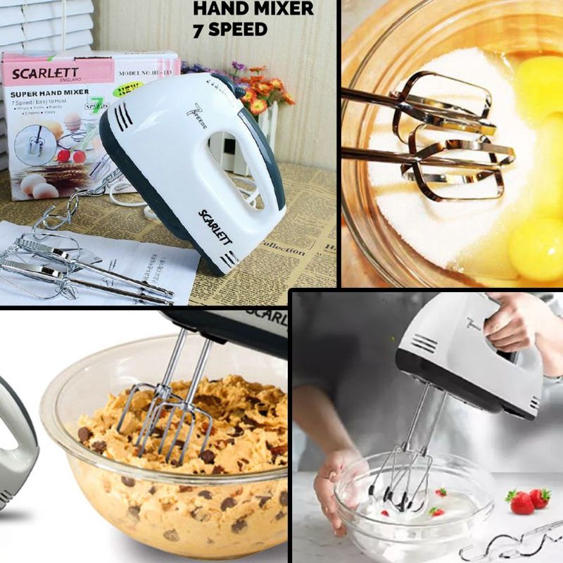 🆔 43 - Scarlett Electric Egg Beater & Hand Mixer (Model: HE-133) . . . . . . . . . . . . . . . . . . . . . . . . . . . . . . . . . . . . . . . . . . . . . . . . . . . . . . . . . . . . . . . . . . . . . . . . . . . . . . . . 🔴#Tags, (Kitchen Baking Hand Mixer, 7 Speed Egg Beater Machine, Cream Whipping Electric Tool, Dough Mixing Home Appliance, Lightweight Cooking Mixer)