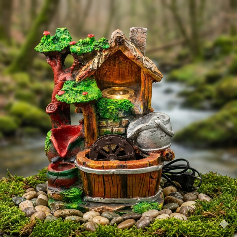 🆔 72 - Tabletop Mini Water Fountain with LED  . . . . . . . . . . . . . . . . . . . . . . . . . . . . . . . . . . . . . . . . . . . . . . . . . . . . . . . . . . . . . . . . . . . . . . . . . . . . . . . . 🔴#Tags, ( Indoor Waterfall LED Fountain Showpiece )
