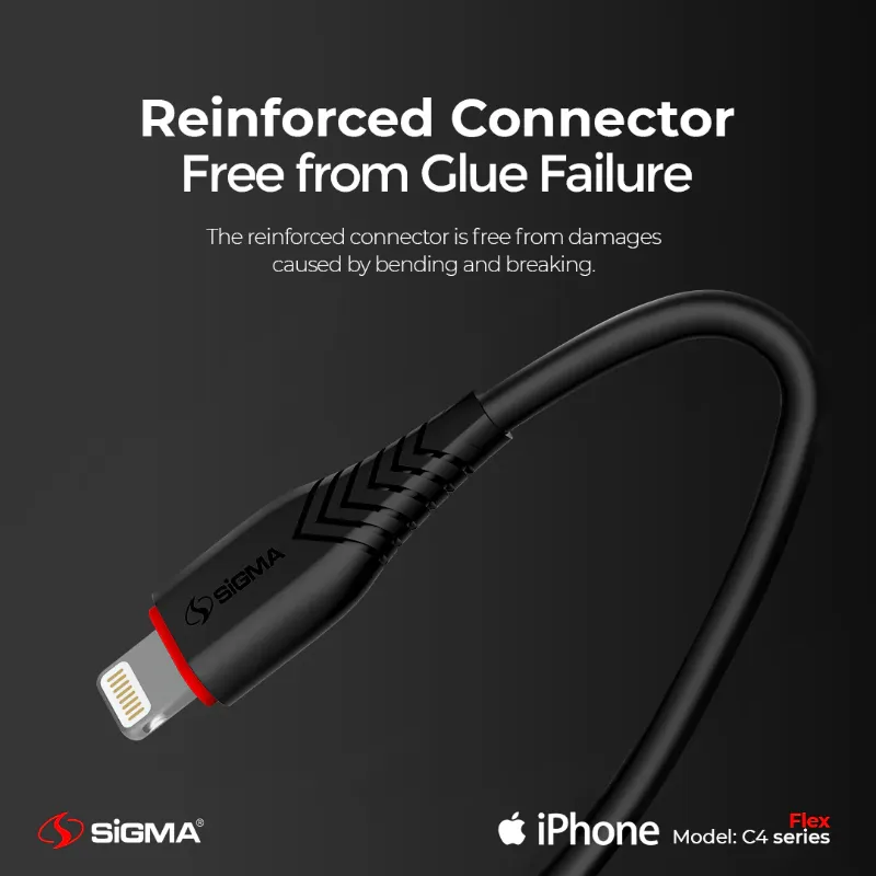 🆔 877 - SiGMA Flex Data Cable IOS, 2.4A (C4)