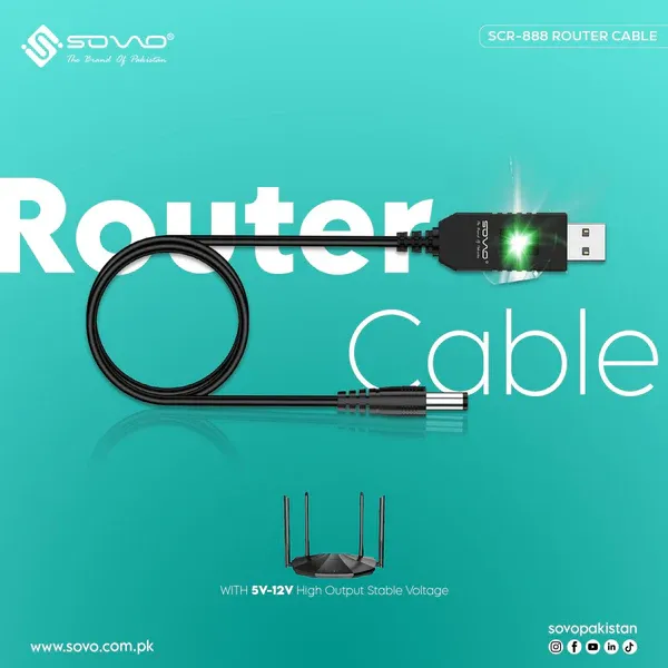 🆔 658 - SOVO ROUTER Cable (SCR-888) . . . . . . . . . . . . . . . . . . . . . . . . . . . . . . . . . . . . . . . . . . . . . . . . . . . . . . . . . . . . . . . . . . . . . . . . . . . . . . . . 🔴#Tags, (wifi, router)