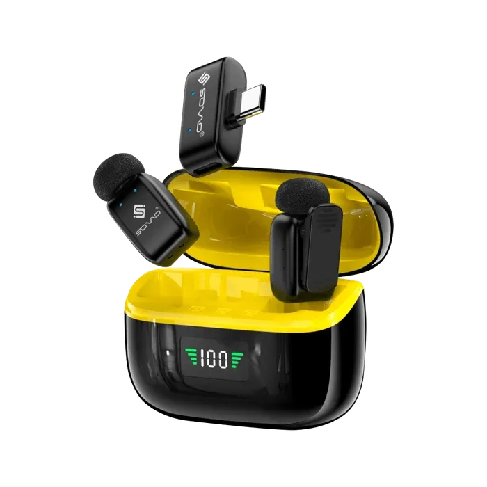 🆔 327 - SOVO LUMO Dual Wireless Microphone with Case (Model-SWM-577)  . . . . . . . . . . . . . . . . . . . . . . . . . . . . . . . . . . . . . . . . . . . . . . . . . . . . . . . . . . . . . . . . . . . . . . . . . . . . . . . . 🔴#Tags,(Wireless Lavalier Microphone, Dual Wireless Mic, SOVO Lumo Microphone, USB C Wireless Mic, Noise Cancelling Microphone)