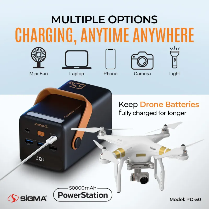 🆔 828 - SiGMA Power Bank 50,000mAh, 65w (PD-50)