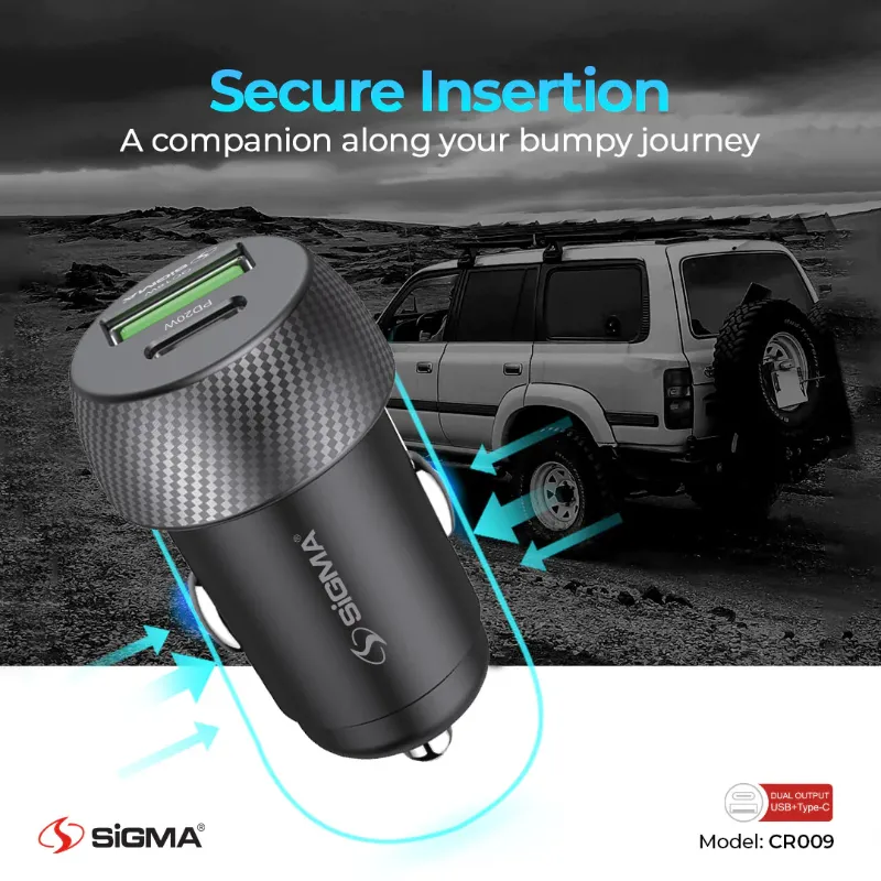 π 844 - SiGMA Car Charger, 20w (CR009)