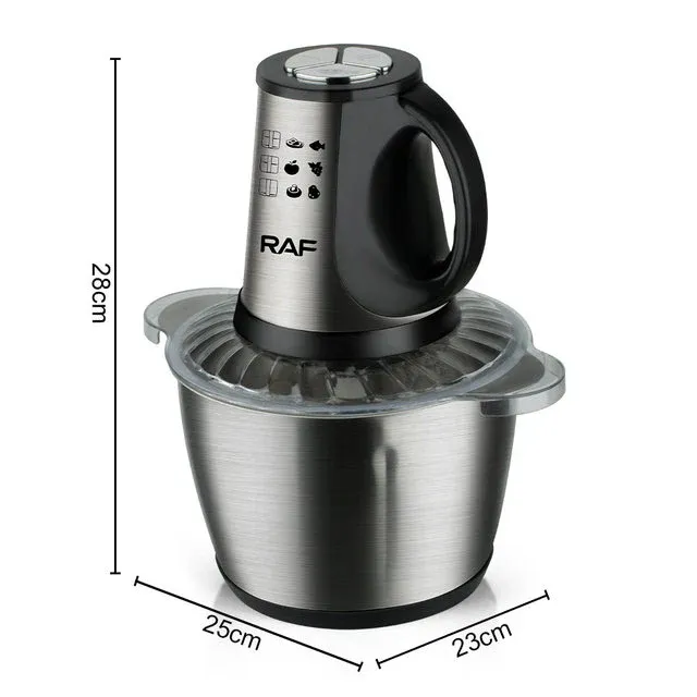 🆔 46 - RAF Electric Meat Chopper 3L Stainless Steel Grinder (R-7032) . . . . . . . . . . . . . . . . . . . . . . . . . . . . . . . . . . . . . . . . . . . . . . . . . . . . . . . . . . . . . . . . . . . . . . . . . . . . . . . . 🔴#Tags, (Electric 3L Meat Grinder Machine, 1000W Stainless Steel Food Processor, Kitchen Chopper for Kema Cutting, Fast Meat Crushing Tool, Detachable Household Grinder)