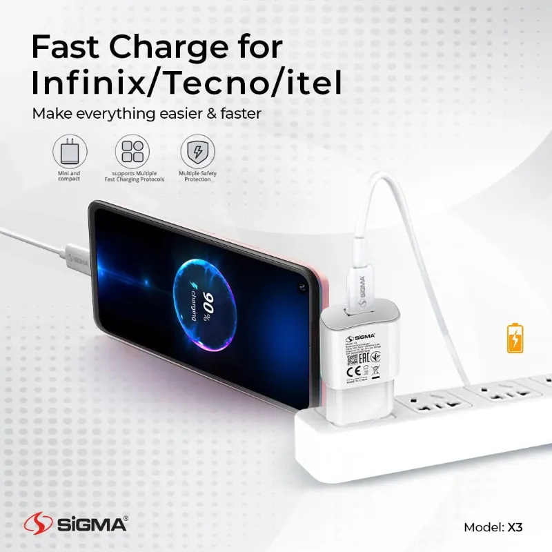 π 856 - SiGMA Mobile Charger, 18w (X3)