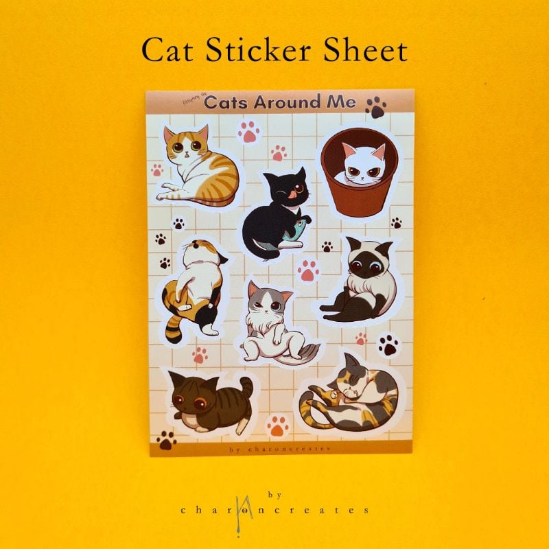 Chibi cats sticker sheet