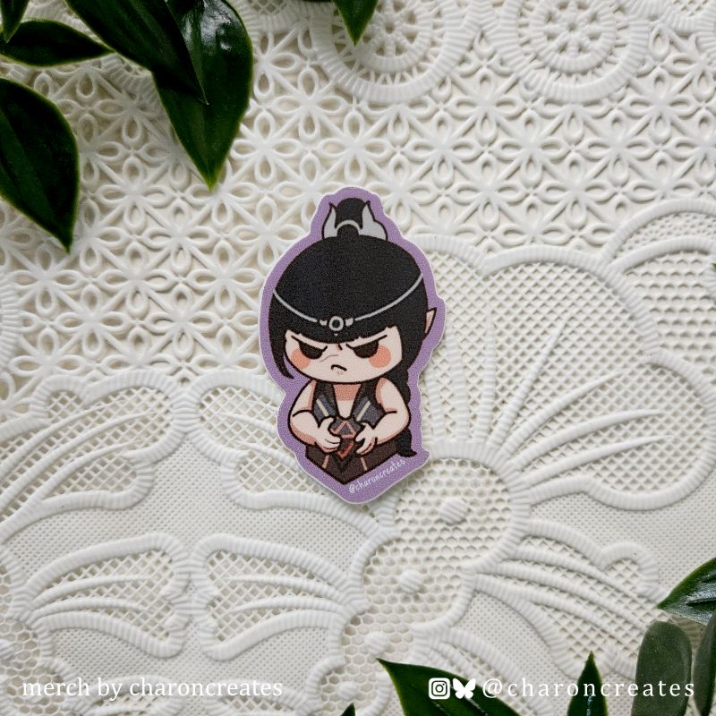 BG3 chibi diecut sticker