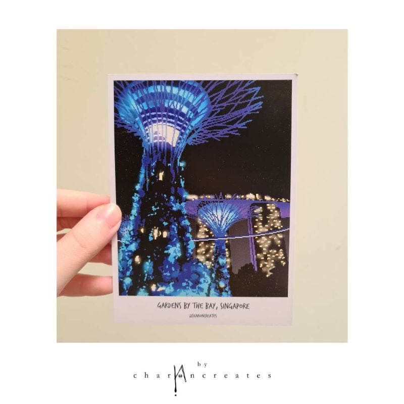 Pixelated scenery A6 print