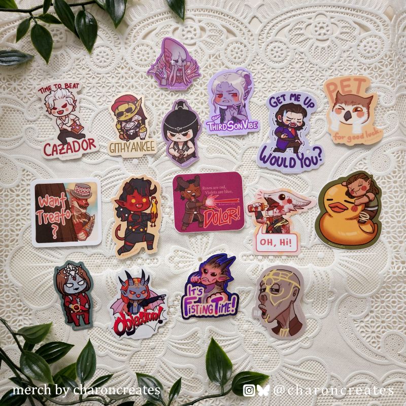 BG3 chibi diecut sticker