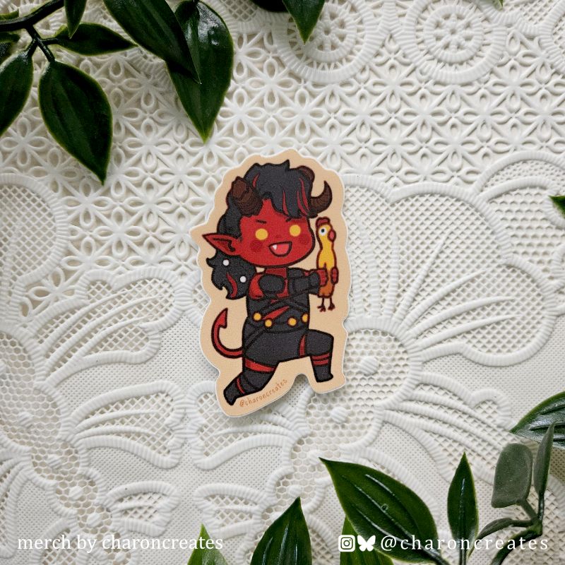 BG3 chibi diecut sticker