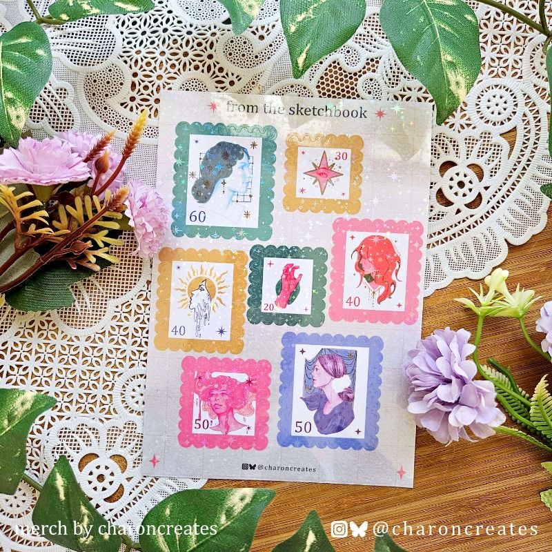 from the sketchbook postal stamp sticker sheet