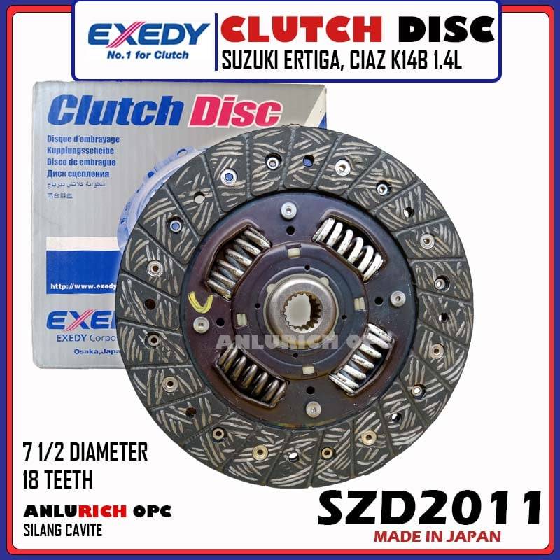CLUTCH DISC (7 1/2" x 18T) for SUZUKI ERTIGA, CIAZ K14B 1.4L SZD-2011