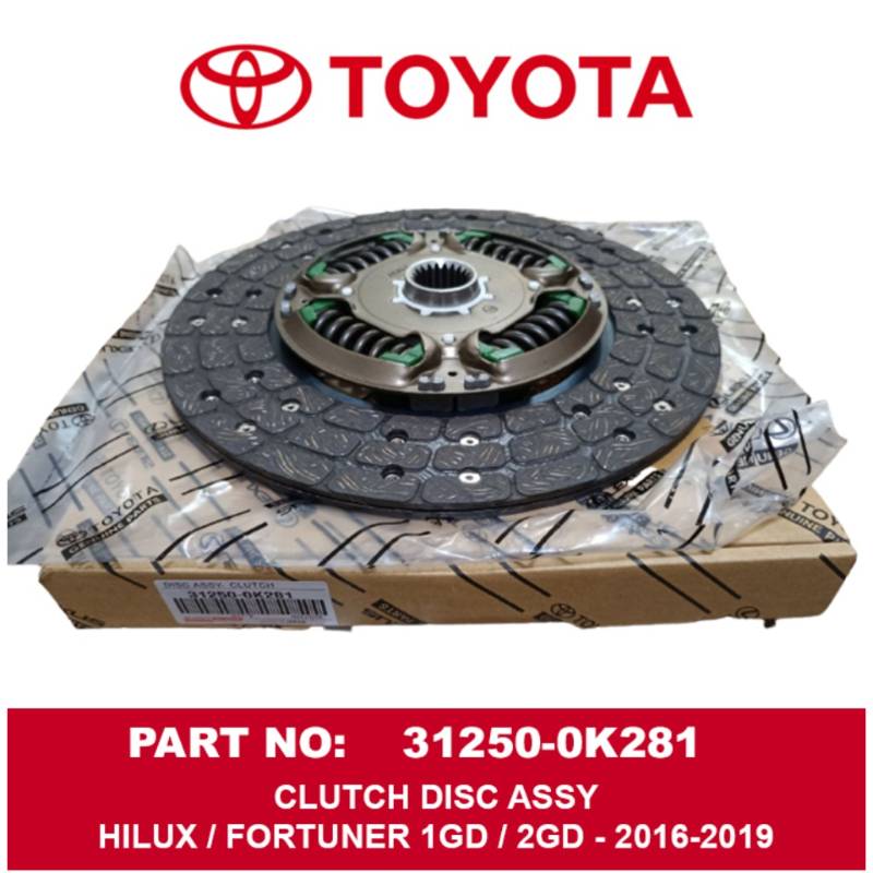 CLUTCH DISC for Toyota Innova, Fortuner, Hilux 1GD 2016-2019 31250-0K281
