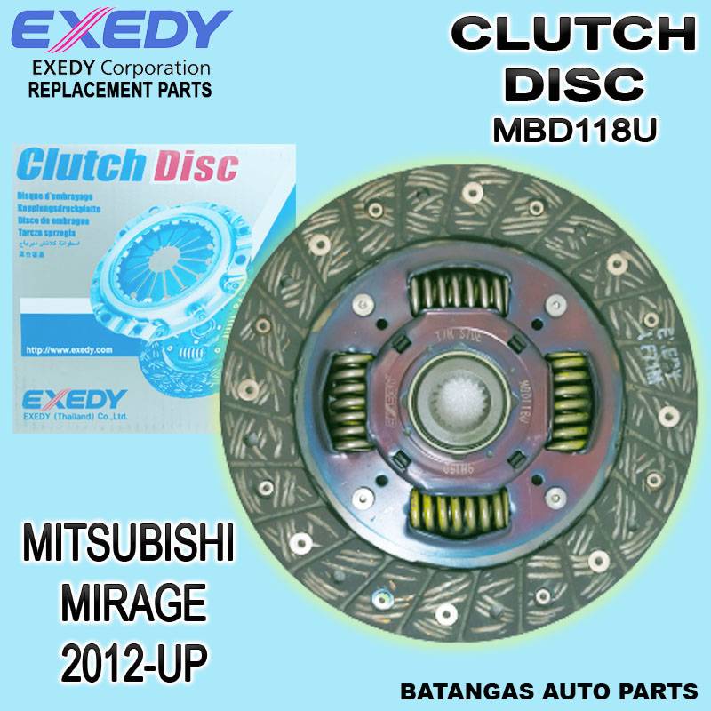 CLUTCH DISC FOR MITSUBISHI MIRAGE 2012-UP MBD-118U