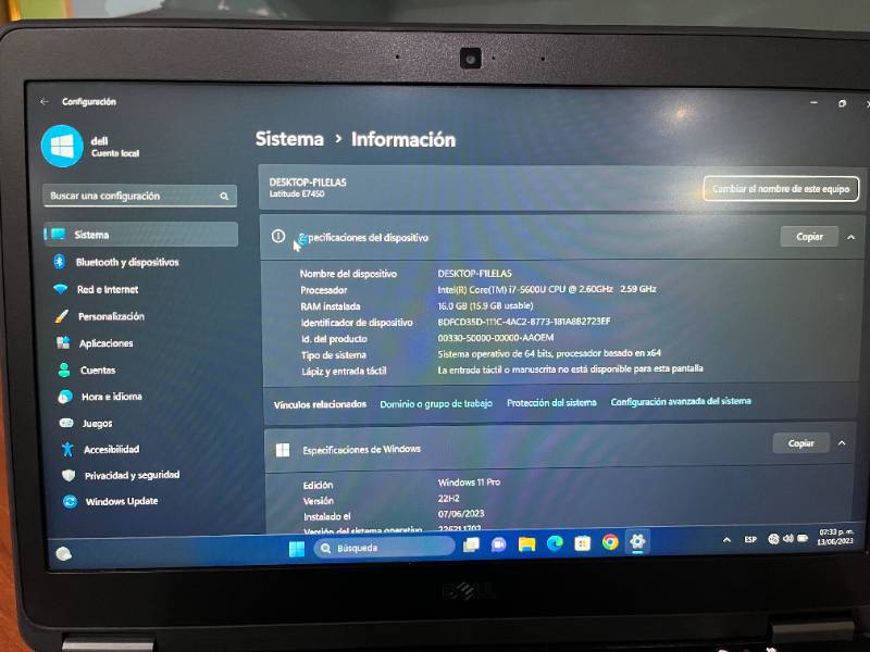 Laptop Dell Latitude E7450