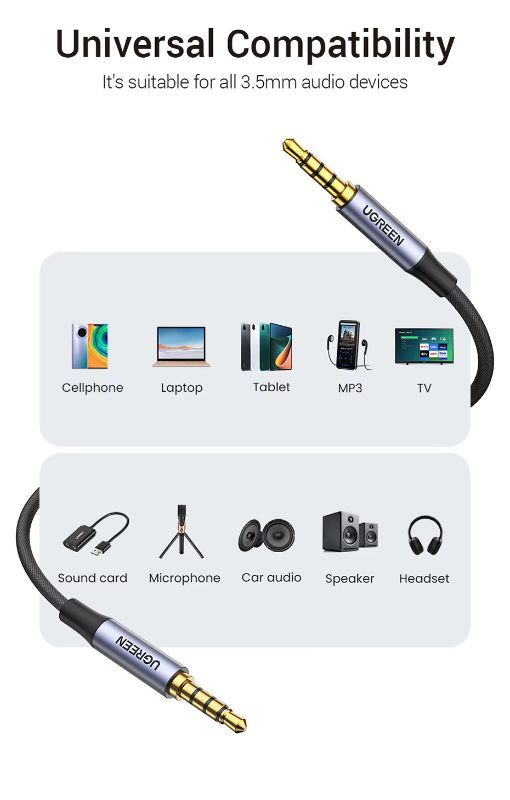 UGREEN 3.5mm Aux to 3.5mm Aux Extension Cord