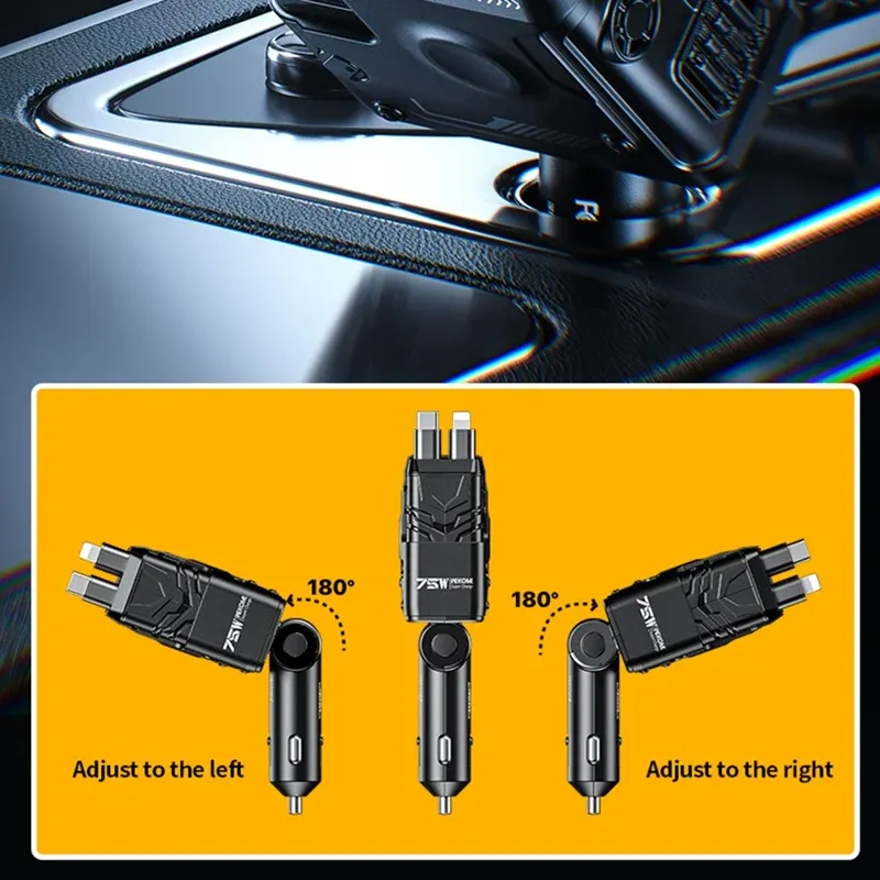 75W Retractable Car Charger