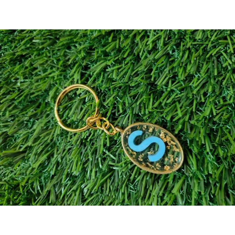 Bezel Letter Keychain