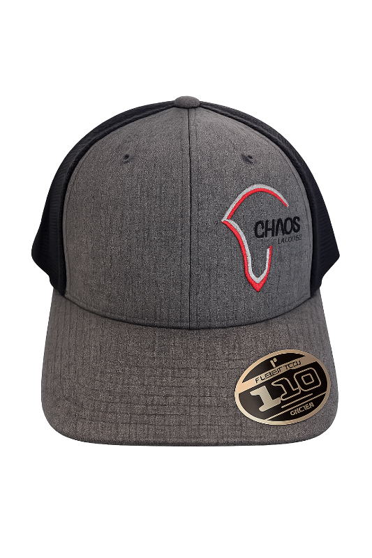 Hat - Heathered Grey & Black Red logo (2025)