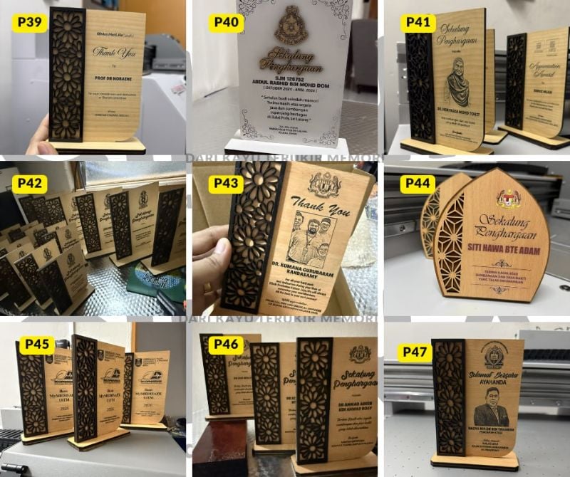 Plak Penghargaan Kayu Custom