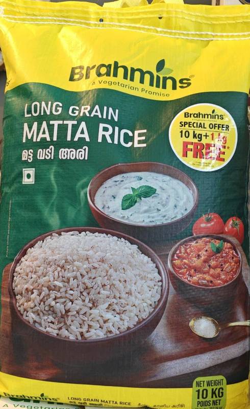 Bramins Long Grain Vadi Matta Rice 10 Kg + 1 Kg Extra )