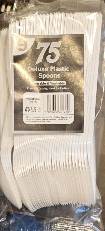 DID Reusable Plastic White Forks  75 NOS*** 20 % VAT