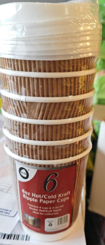 Cofee Ripple Paper Cups 8oZ ..6 s ( 20 % VAT Included )