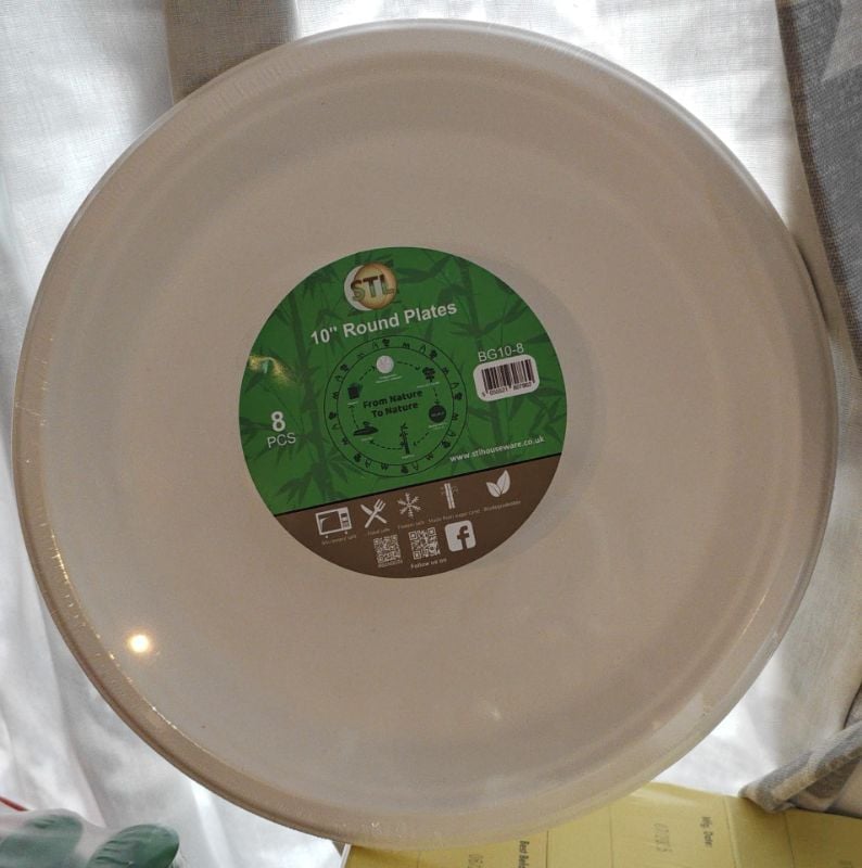Bio Ware / Compartment Round Plates *** 25 nos ** ( 20% Vat Included )