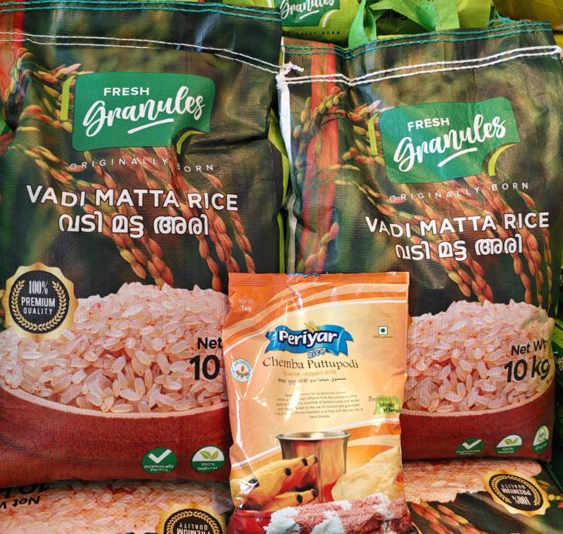 2 Fresh Granuvals  Long Grain vadi Matta Rice + Periyar 1 kg Chemba Puttupodi