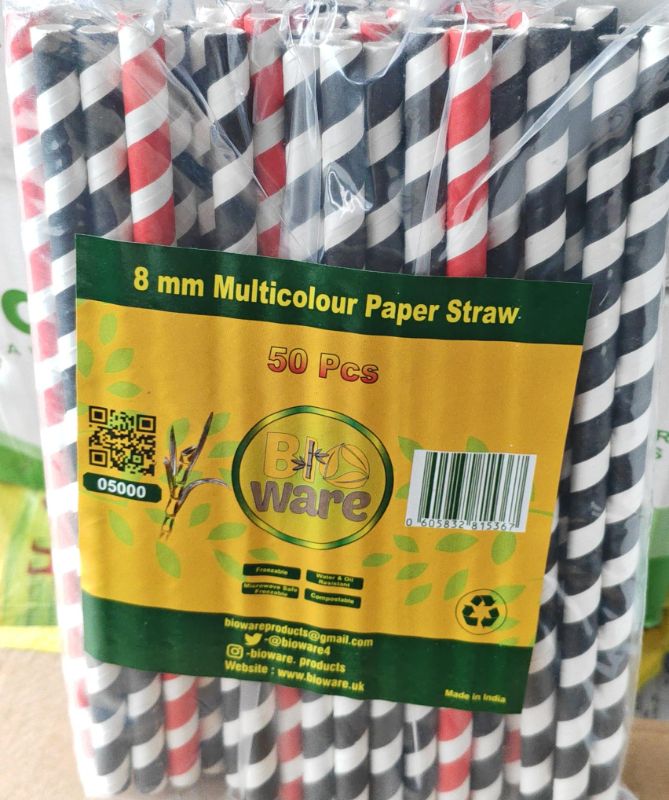 Essential Assorted Strip Paper Starws  *** 50 nos *** 20 % VAT