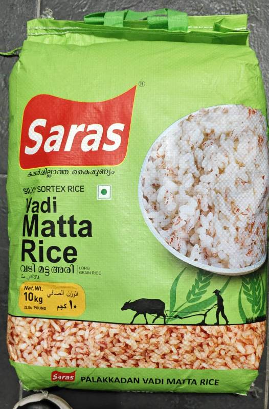 SARAS Palakkadan Vadi Matta Long Grain Vadi Matta Rice 10 Kg
