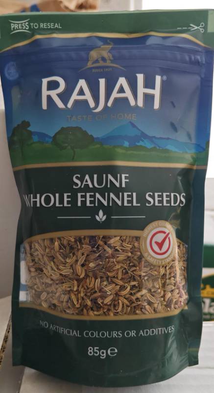 Rajah Sanuf Whole Fennel Seeds 85 gm