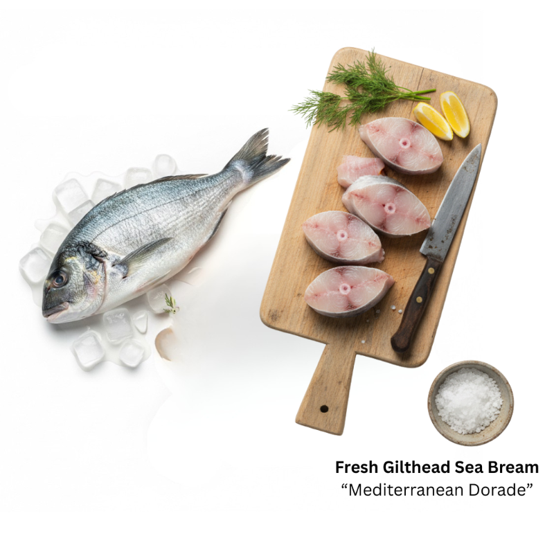 Fresh Gilthead Sea Bream  'Mediterranean Dorade' (Steak Cut)
