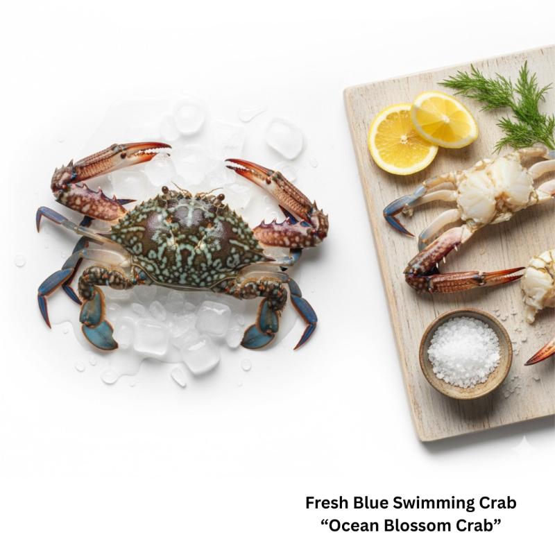 Fresh Blue Swimming Crab  'Ocean Blossom Crab'