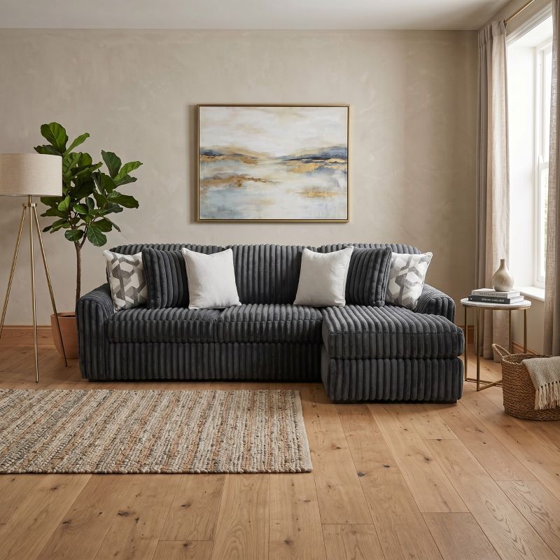 Stupendous Corner GREY Sofa || LShape left/Right Hand Couch
