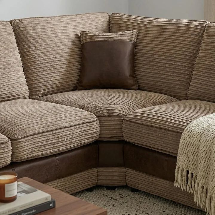 Jumbo Cod 2C2 Beige Corner Sofa Tango l-Shape Couch