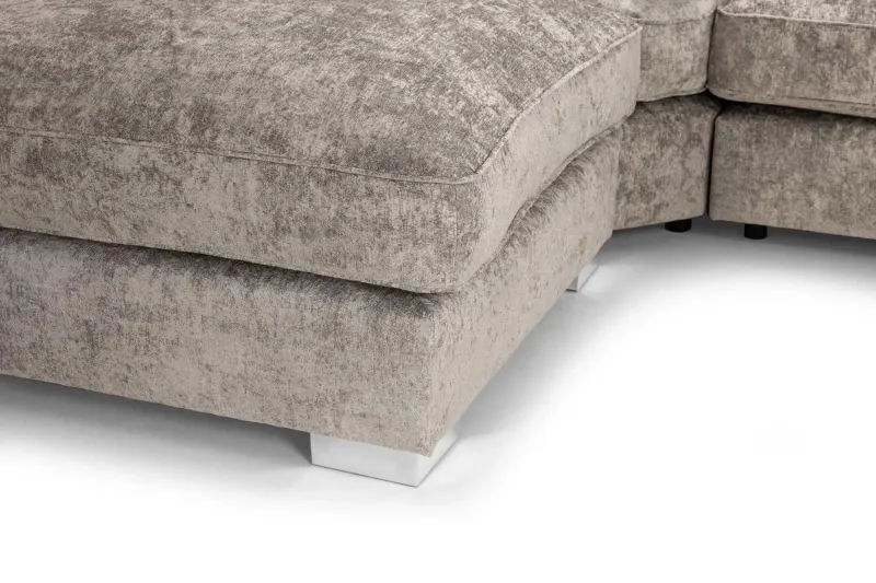 Luxury Modern Beige Alaska Large U Shape Corner Sofa with Moveable Footstool Sofa Set