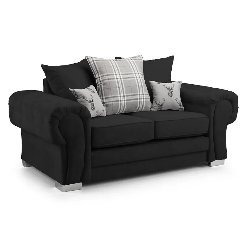 Modern Black Chesterfeld Set of 3 Seater & 2 Seater Verona 3+2 Suite  For living room