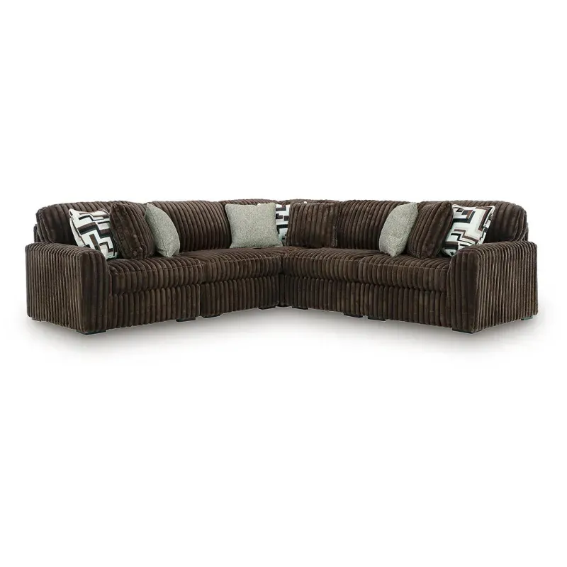 Stupendous 2C2 Brown Sectional 3 Piece Sofa