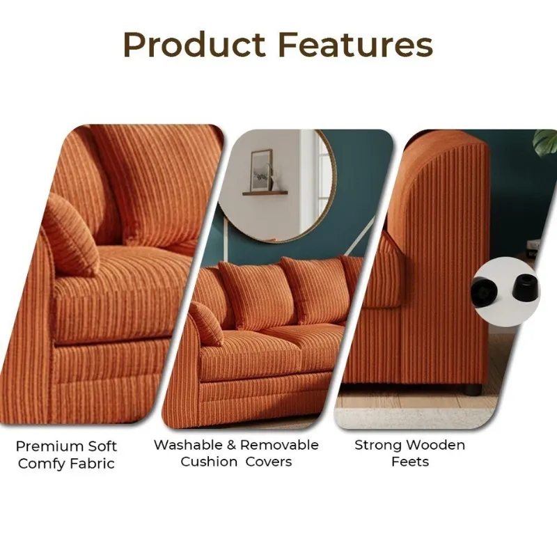 Corner JumboCord 4 Seater Lshape Modular Sectional Couch