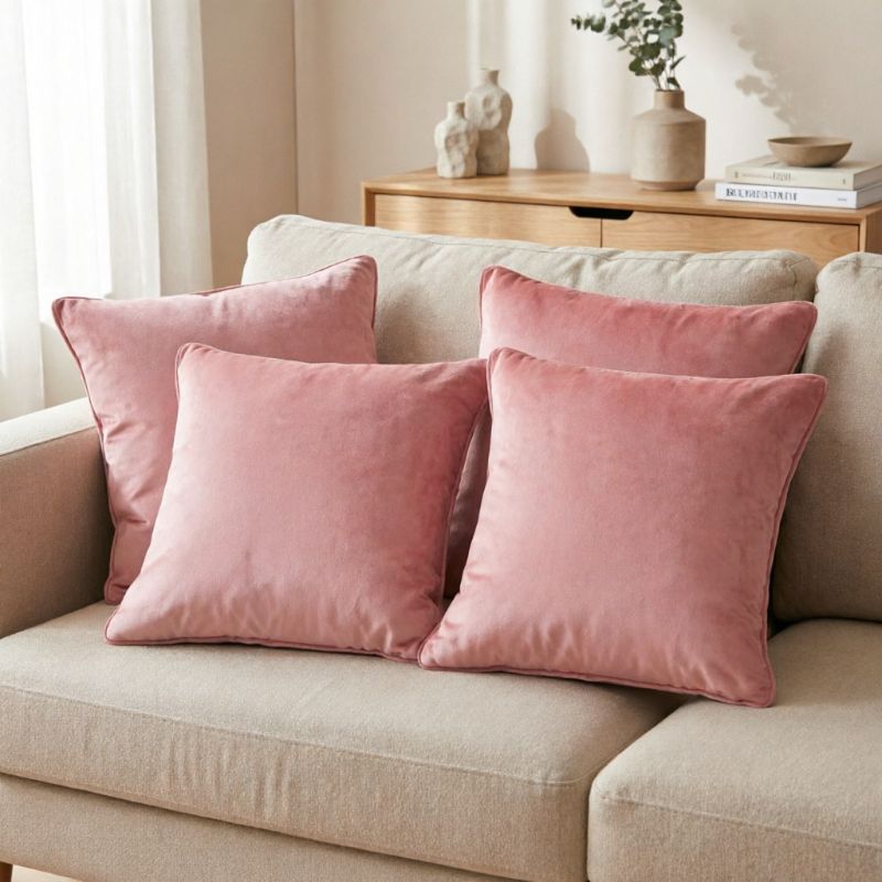 Plush Velvet Pack of 1,2,3 & 4 Soft Cushions with Cover Modern Design