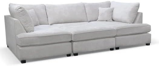 Mini U-Shape Corner Sectional Sofa with Moveable Footstool Comfortable 6/7Settee
