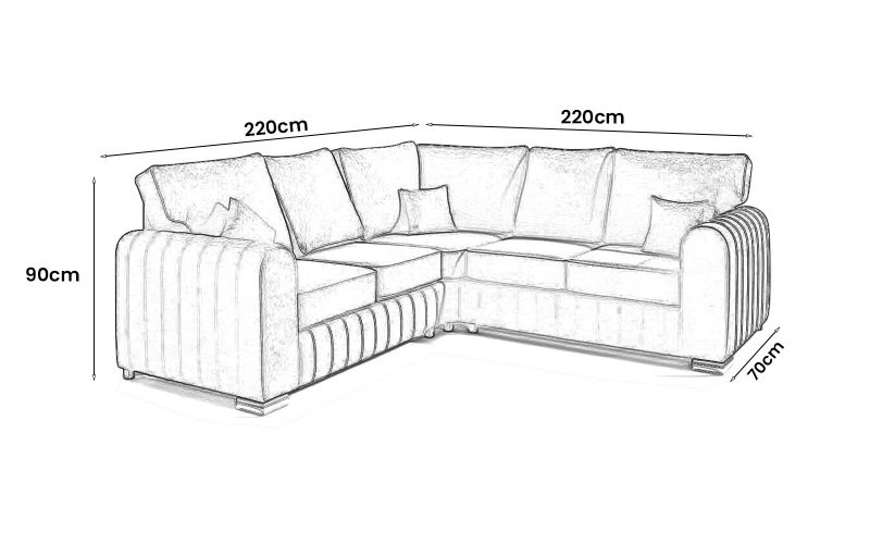 GREY  Lilly Corner 5 Seater Sofa