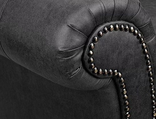 Oakland Black Faux Leather Chesterfield Corner Sofa - High Back Cushion Sofa for Living Rooms