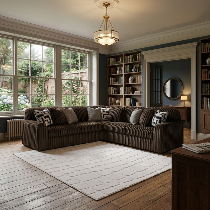 Stupendous 2C2 Brown Sectional 3 Piece Sofa