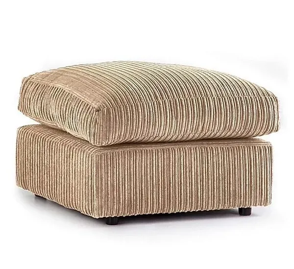 Amalfi Modern Footstool – Premium Jumbo Corduroy Fabric Upholstered Ottoman for Modern Living Rooms