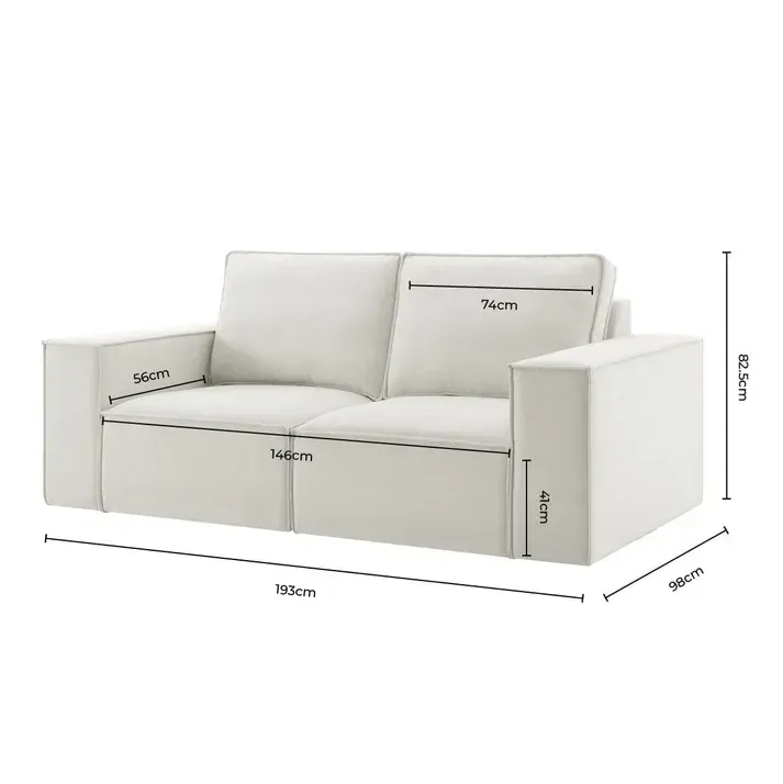 Sloane 2 Seater Sofa (Modualr) __ BLACK
